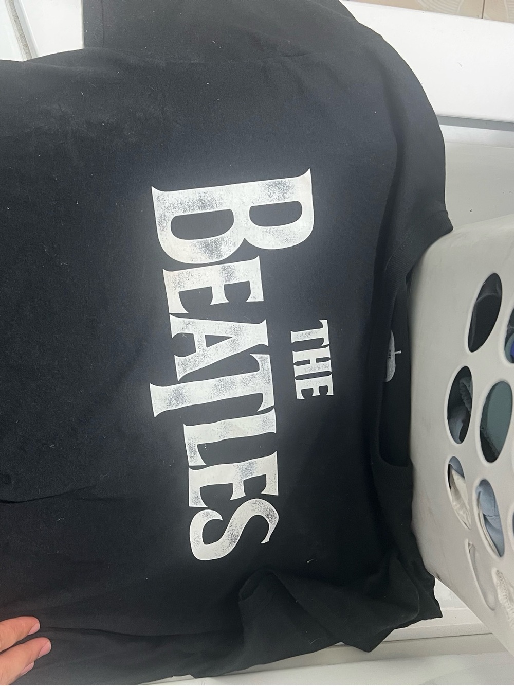 The Beatles Black Tee with White Logo